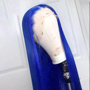 Blue Wig 13x4 13x6 Transparent Lace Frontal Wig Bone Straight Wig Ashimary Human Hair