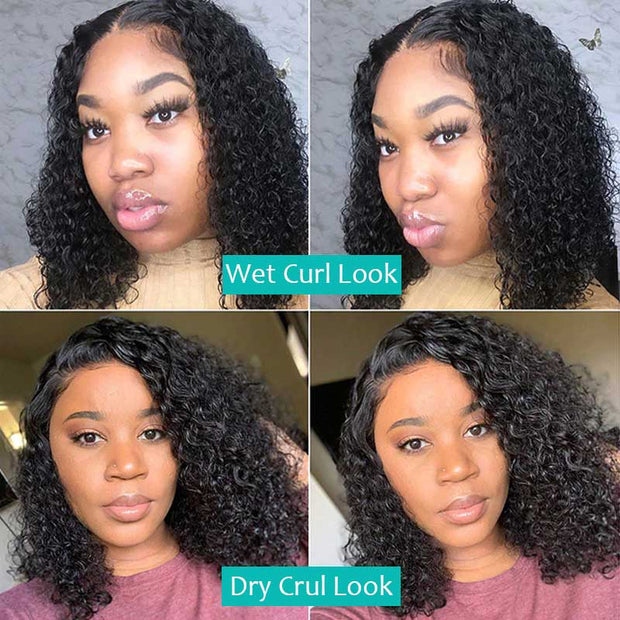 BOGO Short Curly Wig 10A Grade Jerry Curl Bob Virgin Hair