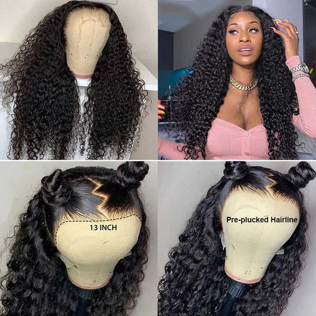 Jerry Curly Thick Juicy 13*4 Lace Front Wig With Baby Hair Luxury Customization