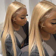 Light Brown Straight Frontal Wig #27 13x4 13x6 Lace Wigs 180% Pre-plucked Human Hair
