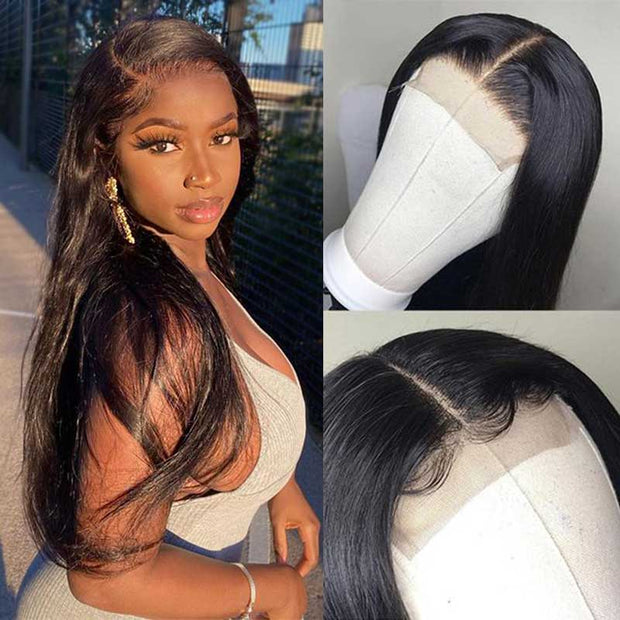 CITY GIRL 13x4 Straight Transparent HD Lace Front Wigs Human Hair Wigs for  Black Women Easy to Install Wear and Go Glueless Wigs Human Hair Pre  Plucked with Baby Hair Natural Black