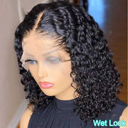 Pixie Jerry Curl Wig Black Bob Wig 10A Brazilian Human Hair