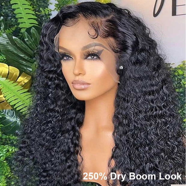 Jerry Curly Thick Juicy 13*4 Lace Front Wig With Baby Hair Luxury Customization