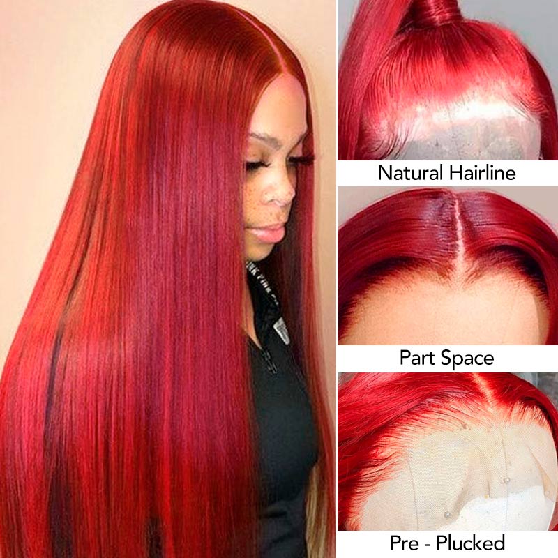 Red Wig 13x4 HD Lace Wigs Straight Brazilian Hair ||Ashimary