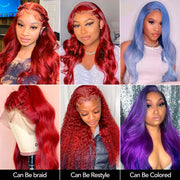 Red Lace Front Wig 13*4 Transparent Lace Ashimary Red Wig Human Hair