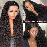Ashimary Hair Deep Wave Lace Front Wig Brazilian Human Hair Deep Lace Wig Curly Hair Lace Wig Pre-Plucked Natural Hair Line With Baby Hair Around Deep Wave 13x4 Frontal Wig Human Hair Brazilian Lace Front Wigs Long Black Wig 30 Inch Deep Wave Long Lace Front Wigs With Natural Hairline