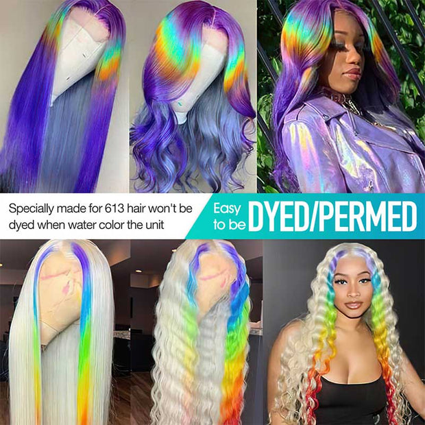 613 Blonde Glueless 4x4 5x5 6x6  Lace Wigs 180% 250% Density Wigs Ashimary Virgin Hair