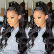 13x6 Full Invisible Hd Transparent Lace Front Wigs Body Wave Natural Black Ashimary Hair