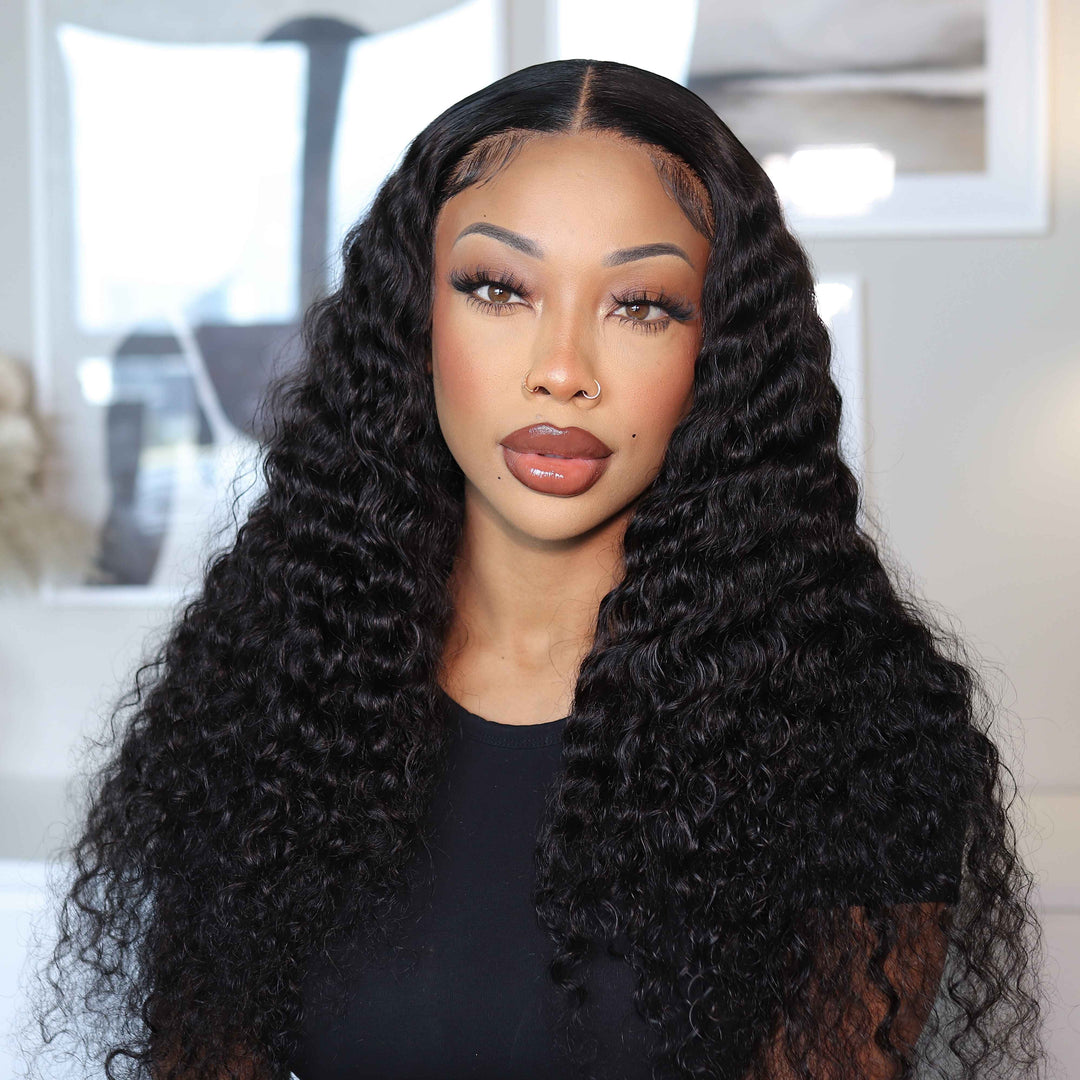 再販✨スペシャルツヤ肌(半透明)✨アイシードール✨ブロンドウェーブヘア✨ Water Wave 5x5 Lace Closure Wig 100% Human Hair Lace Wig