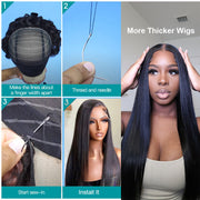 Professional Sewing In Lace Front Wig Cap with Hair Bundles 10A Top Grade Straight Virgin Hair