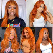 Ginger Color 13x4 13x6 Lace Wigs Body Wave 180% 250% Density Lace Front Wigs Ashimary Virgin Hair