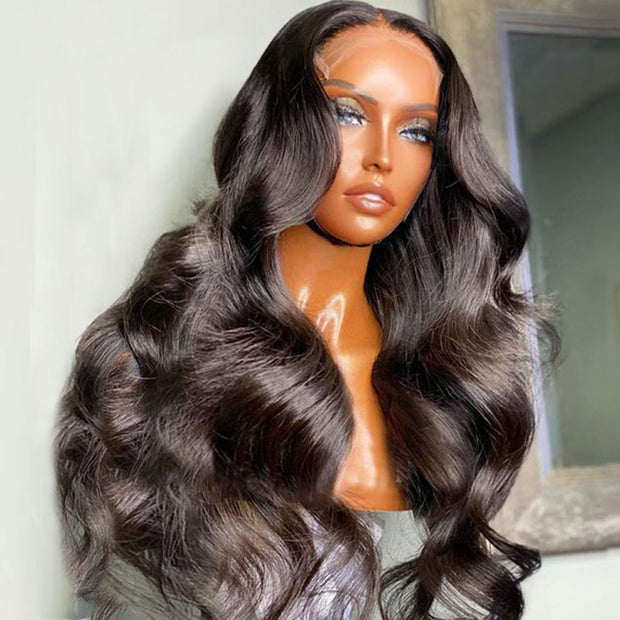 Glueless 5*5 HD Lace Closure Wig Body Wave Transparent Lace Human Hair Wigs Ashimary