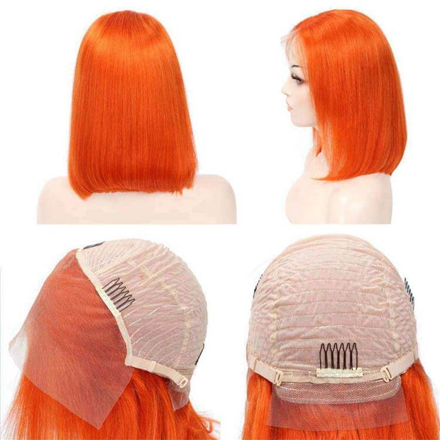 Cheap Colored Bob Short Blonde Bob Wig Human Hair Lace Front Wigs-AshimaryHair.com