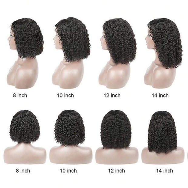 Short Curly Bob Wig Jerry Curls Lace Front Bob Wigs Curly Hair Lace Wigs-AshimaryHair.com