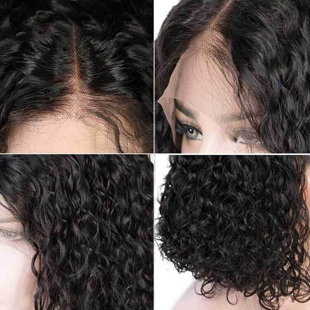 Short Curly Bob Wig Jerry Curls Lace Front Bob Wigs Curly Hair Lace Wigs-AshimaryHair.com