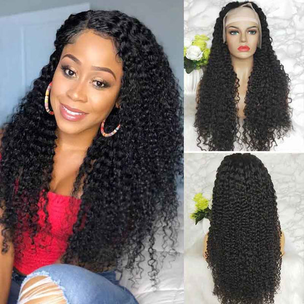 Long Wig | Jerry Curly 13x4 Transparent HD Lace Frontal Wig Human Hair 28-38 Inch