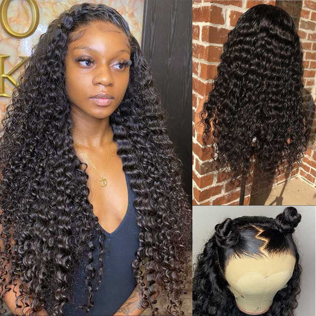 Ashimary Hair Unice Alipearl Luvme hairdeep wave Human Hair Wigs,real hair Deep Wave Lace Front Wigs ,Natural Hairline Pre-Plucked Wigs with Baby Hair.Strong Double Weft.No Smelling,No Shedding,No Tangle.