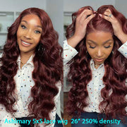 Reddish Brown Colored Body Wave Human Hair Lace Frontal Wigs 13x4 13x6 Ashimary Virgin Hair Front Wigs