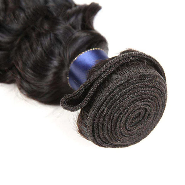 3 Bundles 10A Deep Wave Human Hair Bundles Natural Color - ashimaryhair