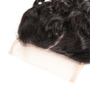 10A Water Wave Hair 4 Bundles With Closure Brazilian Hair Natural Color - ashimaryhair