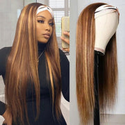 Highlight Piano Color Headband Glueless Wig 180% Brazilian Human Hair Luxurious Customization