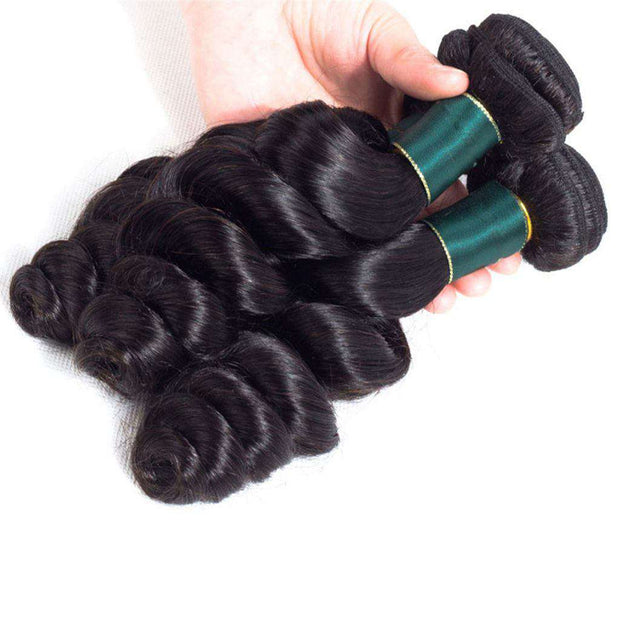 10A Loose Wave Virgin Hair 3 Bundles With Frontal Human Hair - ashimaryhair