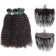 Ashimary 9A Jerry Curly Virgin Hair 3 Bundles With Frontal Human Hair - ashimaryhair