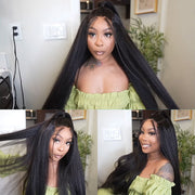 Ashimary 4C Kinky Edges Hairline 13x4/13x6 HD Lace Frontal Kinky Straight Wigs