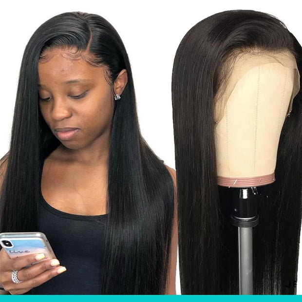 Cheap 13*4 Lace Front Wigs Straight Brazilian Human Hair-AshimaryHair.com