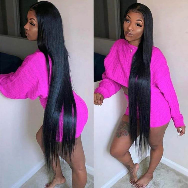 Long Wig | Silk Straight 13x4 Lace Frontal Human Hair Wigs 28-40 Inch