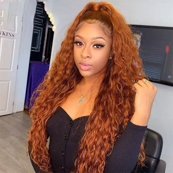 Ginger Color Loose Deep Wave 13x4 13x6 Lace Wigs 180% 250% Density Thicker Lace Front Wigs Ashimary Virgin Hair