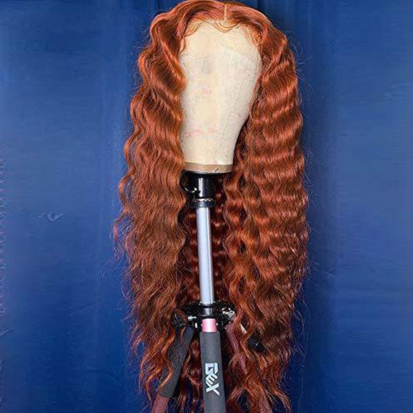 Ginger Color Loose Deep Wave 13x4 13x6 Lace Wigs 180% 250% Density Thicker Lace Front Wigs Ashimary Virgin Hair