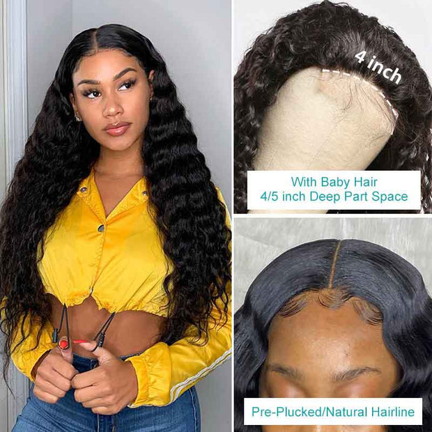 Deep Wave Closure Deep Wave 4x4 Lace Closure Wig Affordable Human Hair Deep Curly Lace ...