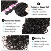 9A Grade Water Wave 3 Bundles With Frontal Brazilian Virgin Hair - ashimaryhair