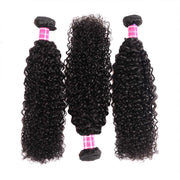 10A Jerry Curly Virgin Hair 3 Bundles With Frontal 100% Human Hair - ashimaryhair