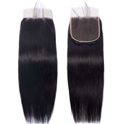 Bundles with 6*6 7*7 Closure 9A Straight Soft Brazilian Virgin Hair Natural Color - ashimaryhair