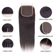 Top Quality Straight Human Hair 4*4 Lace Closure With Baby Hair-AshimaryHair.com