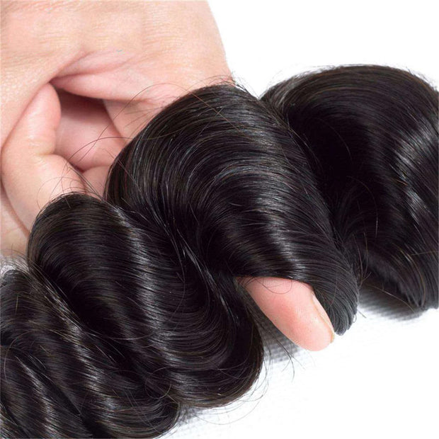 3 Bundles 9A Loose Wave Human Hair Bundles Natural Color - ashimaryhair