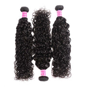 10A Water Wave Hair 4 Bundles With Closure Brazilian Hair Natural Color - ashimaryhair