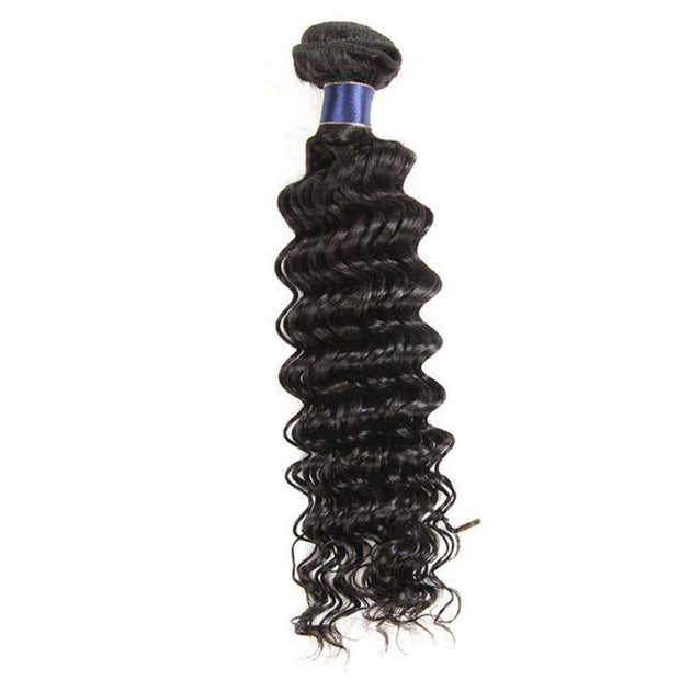 3 Bundles 10A Deep Wave Human Hair Bundles Natural Color - ashimaryhair