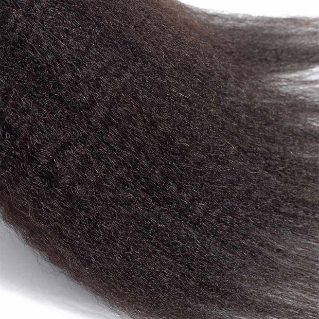 Kinky Straight Hair 3 Bundles 9A Human Hair Natural Color Remy Hair - ashimaryhair