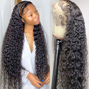 13x6 Full Lace HD Transparent Natural Black Color Water Wave Wig