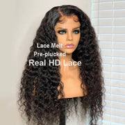 Ashimary Water Wave Glueless 5*5 HD Transparent Closure Wig  Brazilian Human Hair Wig Natural Color