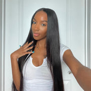 Ready to Wear Straight Out of the Box Glueless HD Transparent Lace Closure Wig with Pre Cut Lace & Bleached Knots