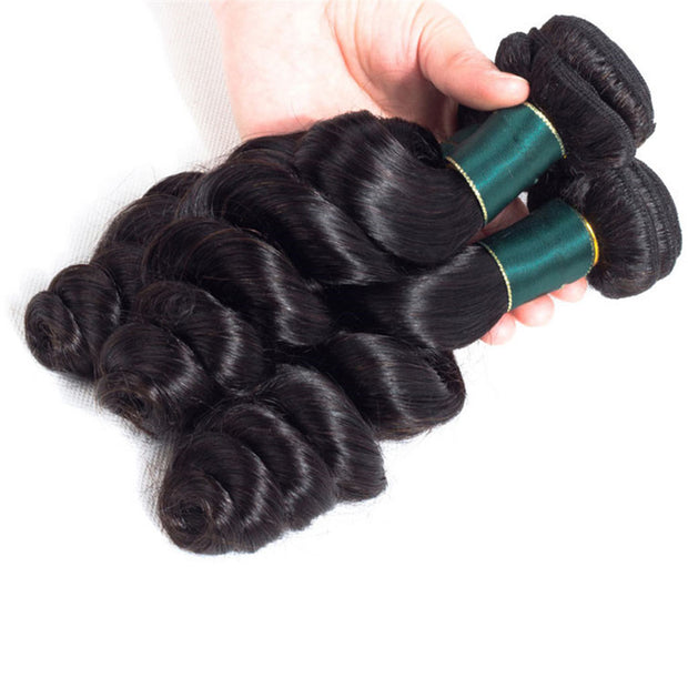 3 Bundles 9A Loose Wave Human Hair Bundles Natural Color - ashimaryhair