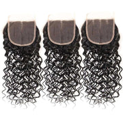 Water Wave Hair 4x4Inchs Lace Closure Natural Color 100% Human Hair - ashimaryhair