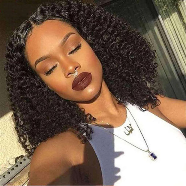 9A Kinky Curly 3 Bundles with Lace Closure Natural Color Brazilian Virgin Hair - ashimaryhair